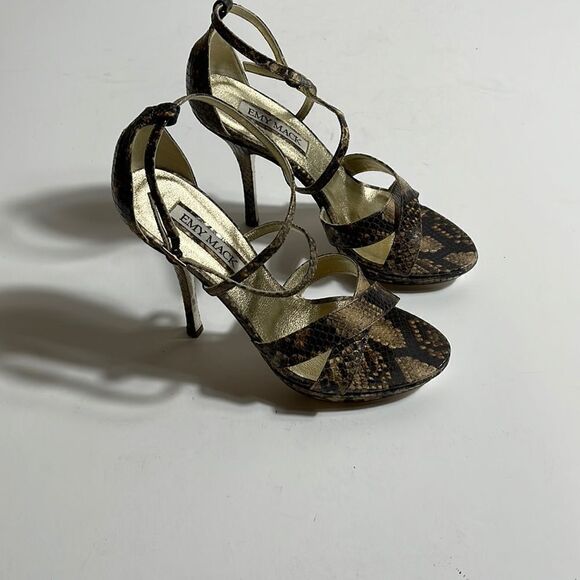 EMY MACK FAUX SNAKE SKIN HEELS/SANDAL SIZE 7 - Picture 2 of 4